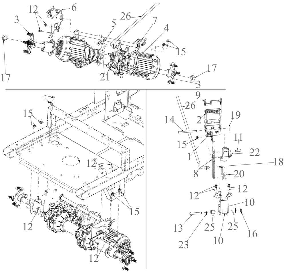 Drive Diagram and Parts List for ZT1-42E (34ABA2CSB10)(2023) Cub Cadet Lawn Tractor